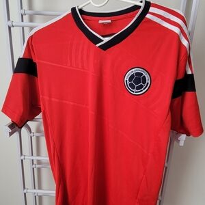 Colombia Away Soccer Jersey Red Mens M